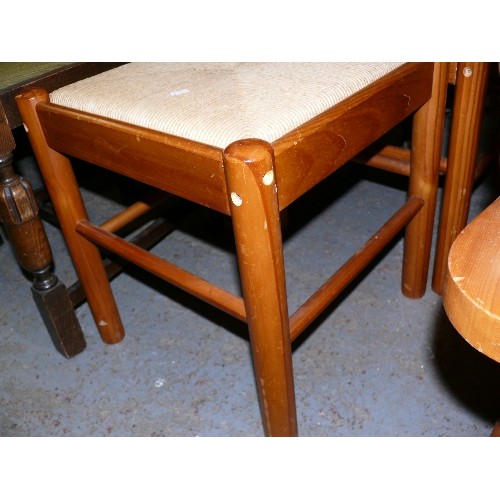 375 - PAIR OF PINE CHAIRS WITH RUSH SEAT