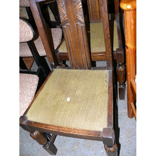 376 - PAIR OF ARTS AND CRAFT OAK CHAIRS