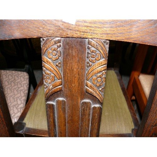 376 - PAIR OF ARTS AND CRAFT OAK CHAIRS