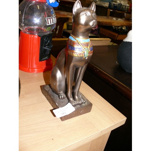 383 - EGYPTIAN CAT BRONZED STATUE