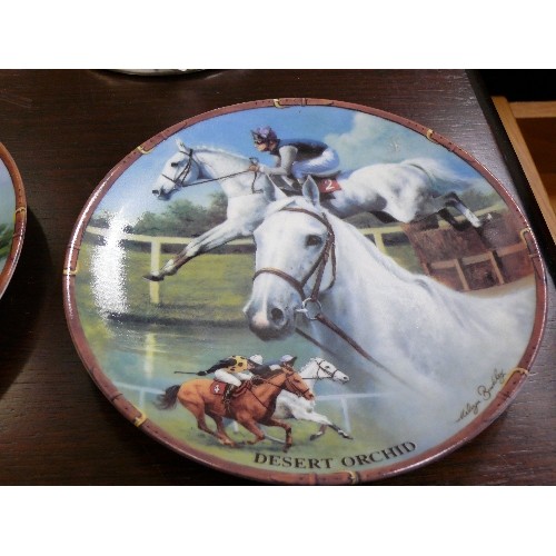 389 - GREAT RACEHOURSES, DANBURY MINT ROYAL WORCESTER - ALDANITI AND DESERT ORCHID.