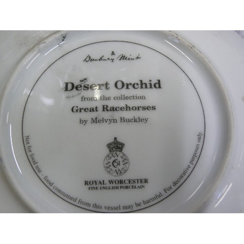 389 - GREAT RACEHOURSES, DANBURY MINT ROYAL WORCESTER - ALDANITI AND DESERT ORCHID.