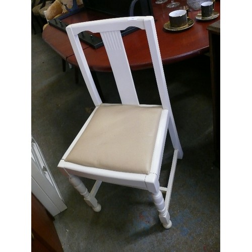 394 - SINGLE WHITE PAINTED CHAIR