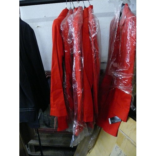 412 - NEW JANE NORMAN LADIES/GIRLS COATS IN RED.  SIX SIZE 8 AND ONE SIZE 10.