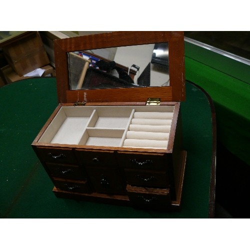 56 - JEWELLERY BOX IN THE STYLE OF A CHEST OF DRAWERS.