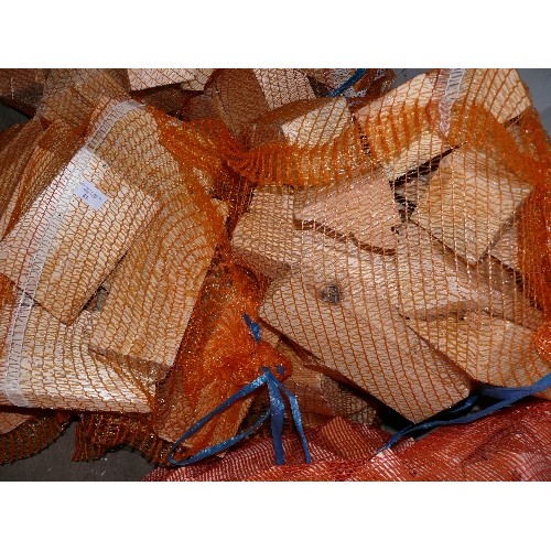 434 - THREE ORANGE DRY FIREWOOD OFFCUTS