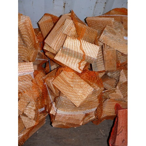 439 - THREE ORANGE DRY FIREWOOD OFFCUTS