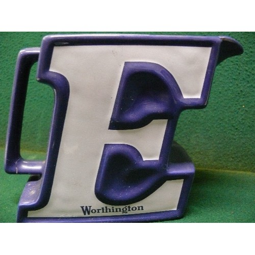 90D - A BASS PALE ALE WATER JUG BY BESWICK PLUS A WORTHINGTON WATER JUG BY WADE.