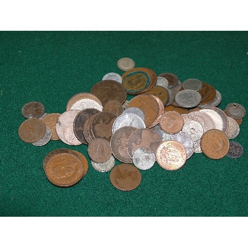 63 - A BAG OF MIXED COINS