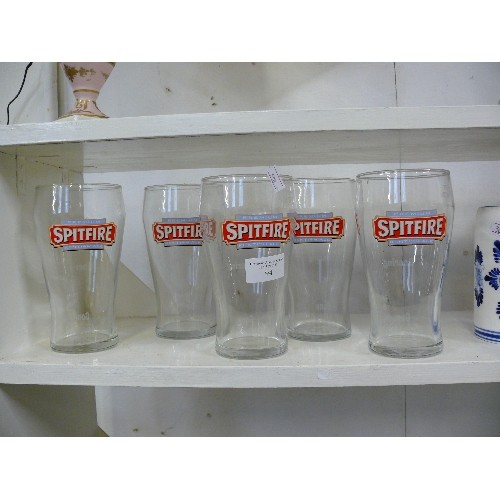 94 - FIVE SPITFIRE ALE BEER PINT GLASSES.