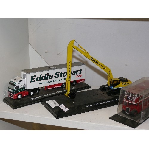 93 - MODEL VEHICLES -EDDIE STOBART TRUCK, LONDON BUS, TIGER TANK, HONDA FIREBLADE MOTORBIKE, PASSAT CAR A... 