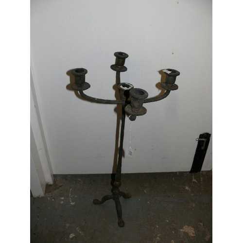 109 - VINTAGE CAST IRON CANDLESTICK