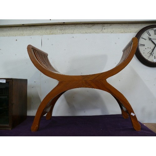 116 - LOVELY WOODEN CURVED STOOL