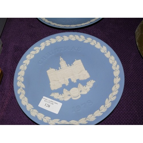 126 - COLLECTION OF MIXED JASPERWARE PLATES BY WEDGWOOD.