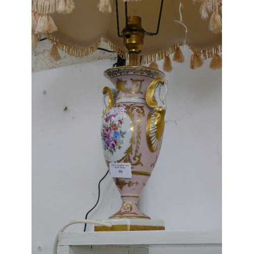 99 - DECORATIVE PORCELAIN TABLE LAMP BY LIMOGES.