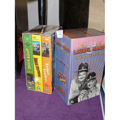 141 - BOXED SETS OF LAUREL AND HARDY AND THE MARX BROTHERS.