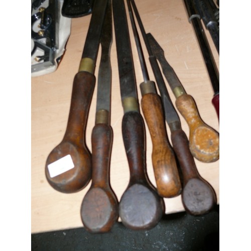 209 - SIX LARGE CABINET SCREWDRIVERS