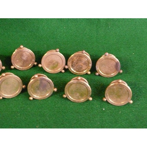 204 - TEN CABINET BRASS DOOR KNOBS