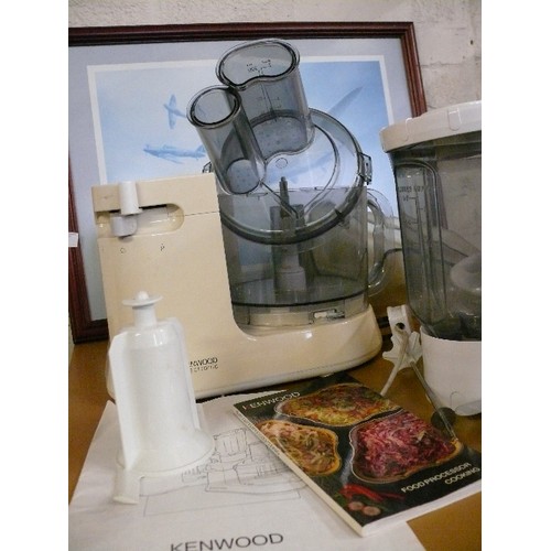 163 - KENWOOD FOOD PROCESSOR WITH A LARGE QUANTITY OF ACCESSORIES.