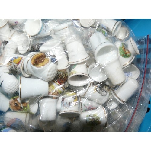 178 - APPROXIMATELY 250 MIXED CERAMIC THIMBLES.