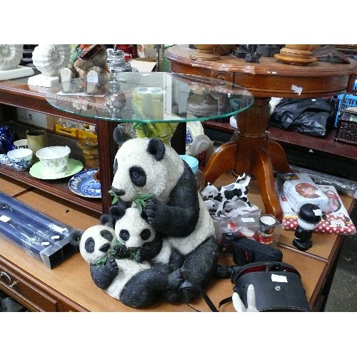 259 - VERY NICE LARGE GLASS TOPPED PANDA TABLE.