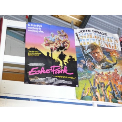 186 - THREE LARGE VINTAGE MOVIE POSTERS.