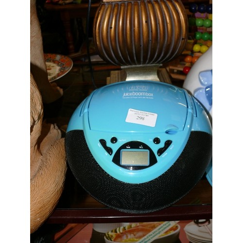 298 - JUICE BOOMBOX PORTABLE CD PLAYER