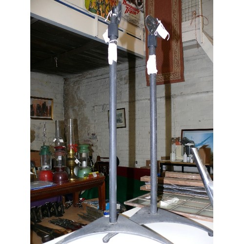 237 - PAIR OF ADJUSTABLE HEIGHT SPEAKER STANDS.