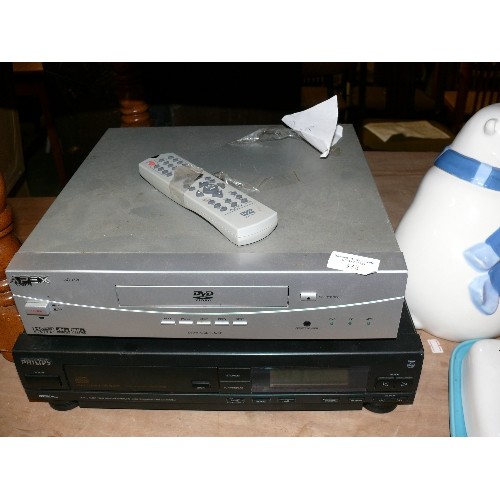 362 - APEX DVD PLAYER WITH REMOTE PLUS A PHILIPS CD PLAYER.