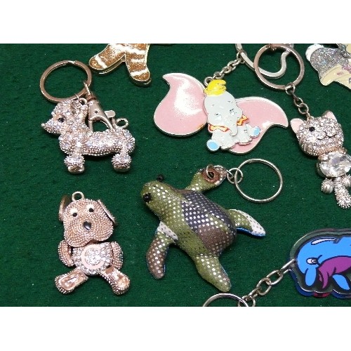 36 - A COLLECTION OF MIXED NOVELTY KEYRINGS.