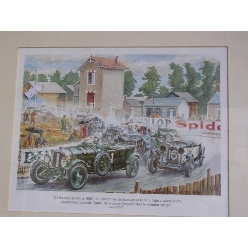 171 - FRAMED AND GLAZED PRINT OF '24 HEURES DE MAINS' 1929 BY DANIEL PICOT.