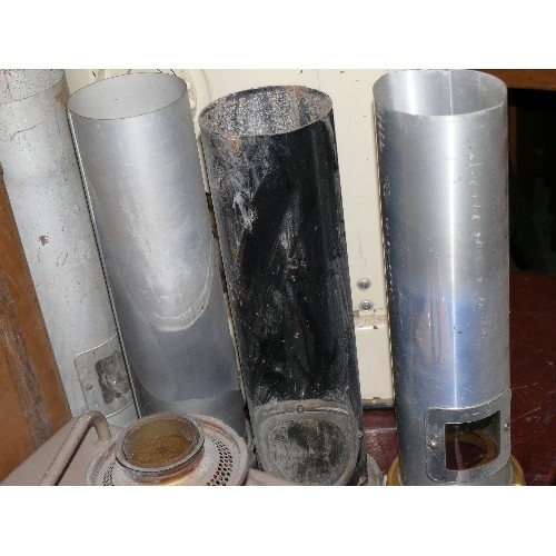 208 - PARAFFIN HEATER SPARES/FUEL TANK/CHIMNEYS/FUEL SUPPLY TANK.