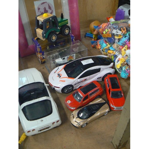 375 - MODEL CARS - MAISTO CORVETTE,  LLEDO 'PRINCE WILLIAM -  GOD SAVE THE QUEEN ETC.