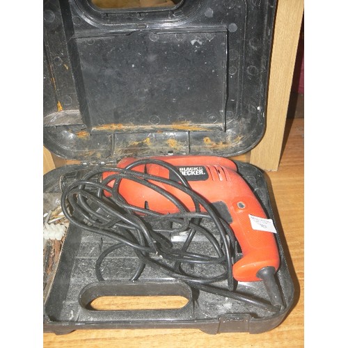 397 - BLACK & DECKER DRILL WITH SOME ATTACHMENTS, IN A CASE.