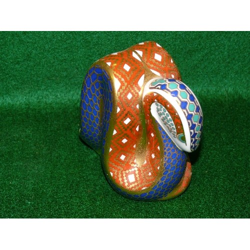 55 - ROYAL CROWN DERBY IMARI SNAKE WITH SILVER STOPPER.