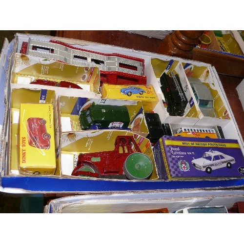 355 - MIXED COLLECTORS BOX OF CARS AND OTHER VEHICLES INCLUDING DINKY, ATLAS AND CORGI.