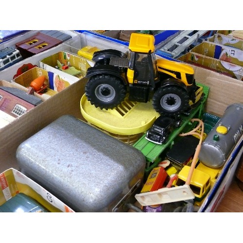 357 - A MIXED COLLECTORS BOX OF CARS AND OTHER VEHICLES INCLUDING CORGI AND BRITAINS PLUS A TRI-ANG POWER ... 