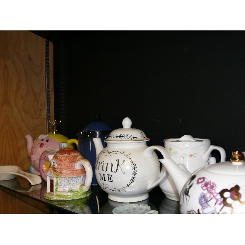 364 - NICE SELECTION OF MIXED AND NOVELTY TEAPOTS.