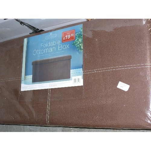 442 - NEW SEALED LIGHT BROWN COOPER HEWITT FOLDABLE OTTERMAN BOX.