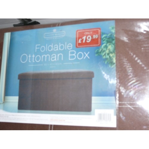 442 - NEW SEALED LIGHT BROWN COOPER HEWITT FOLDABLE OTTERMAN BOX.