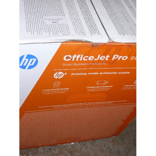 443 - BOXED HP OFFICE JET PRO 9012E PRINTER.