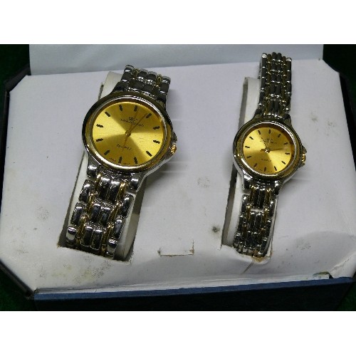 21A - HIS AND HER WATCHES, GIANI-GIORGIO, BOXED.