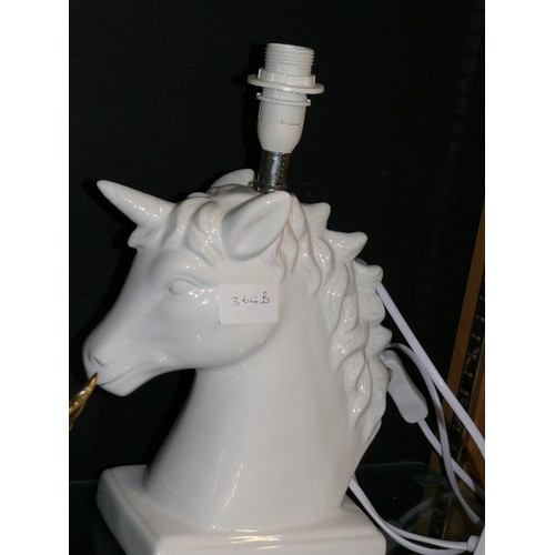 364B - UNICORN CERAMIC LAMP BASE IN WHITE.