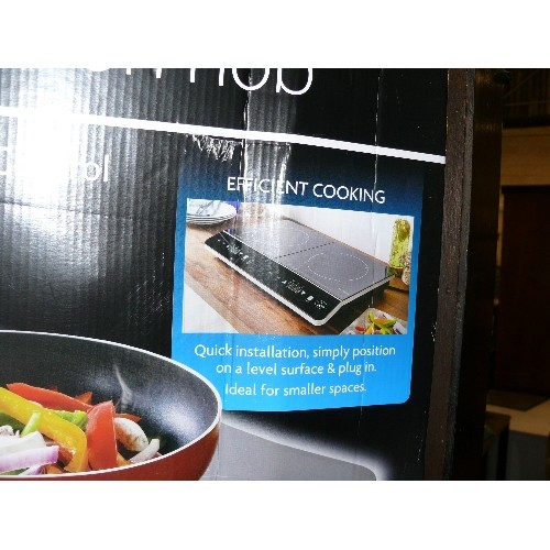 493 - TWIN DIGITAL INDUCTION HOB BY QUEST, UNUSED AND BOXED.