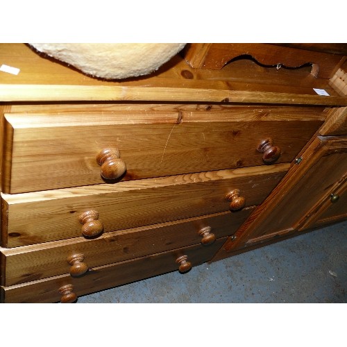 495 - PINE CHEST OF FOUR DRAWERS.