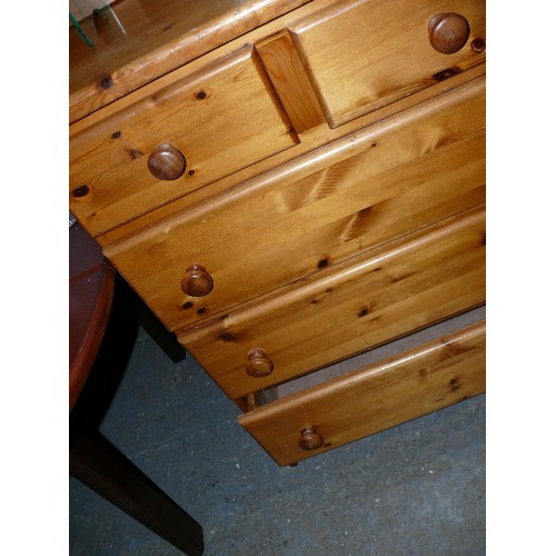 511 - PINE CHEST OF TWO PLUS THREE DRAWERS.