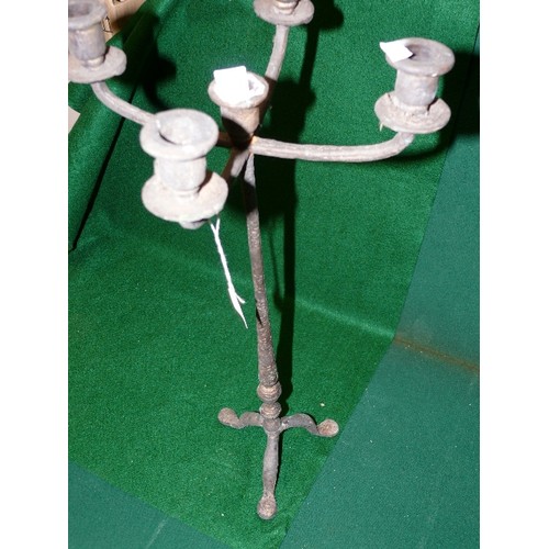 109 - VINTAGE CAST IRON CANDLESTICK