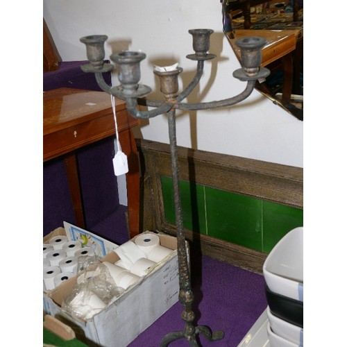 109 - VINTAGE CAST IRON CANDLESTICK