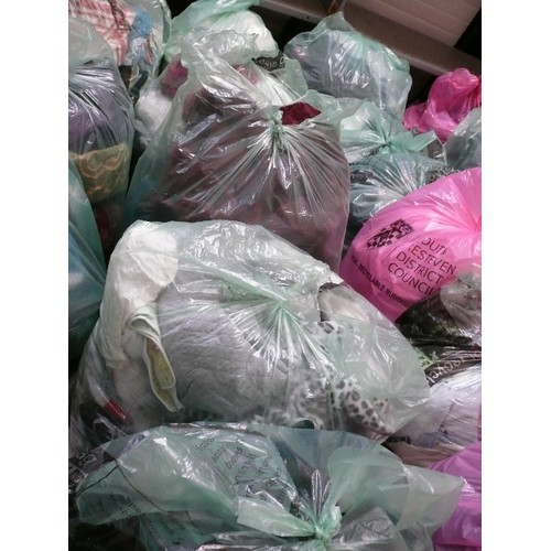 518 - SIX BAGS OF MIXED CLEAN CLOTHES, MOSTLY LADIES.