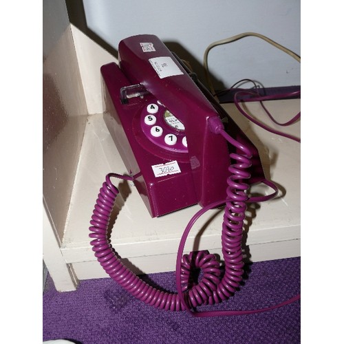 76 - VINTAGE PLUM COLOURED TRIMLINE PHONE.